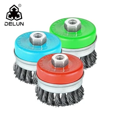 DELUN 2.5 Inch Twisted Cup Brush For Polishing In High Performance